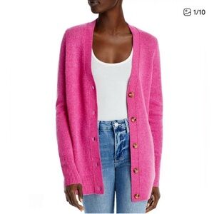 C BY BLOOMINGDALES CASHMERE GRANDFATHER CARDIGAN SWEATER